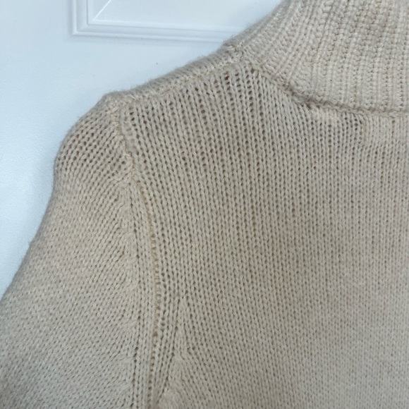 Anthropologie Sleeping on Snow Ivory Mock Neck Wool Embroidered Sweater Size M - Picture 5 of 13